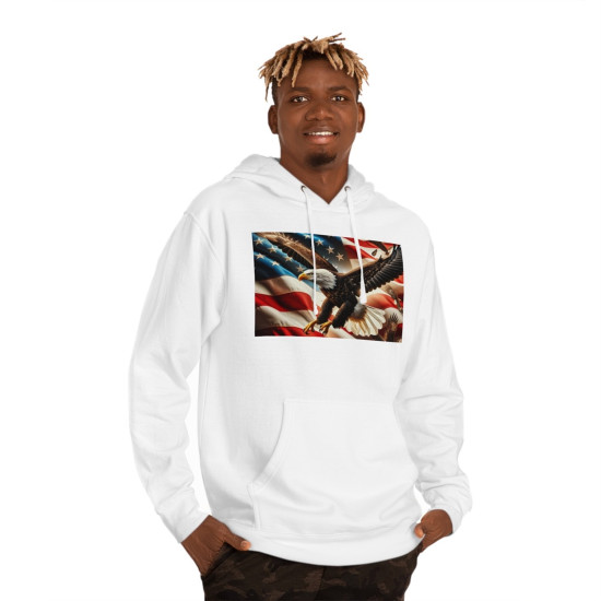 Eagle and American Flag Hoodie